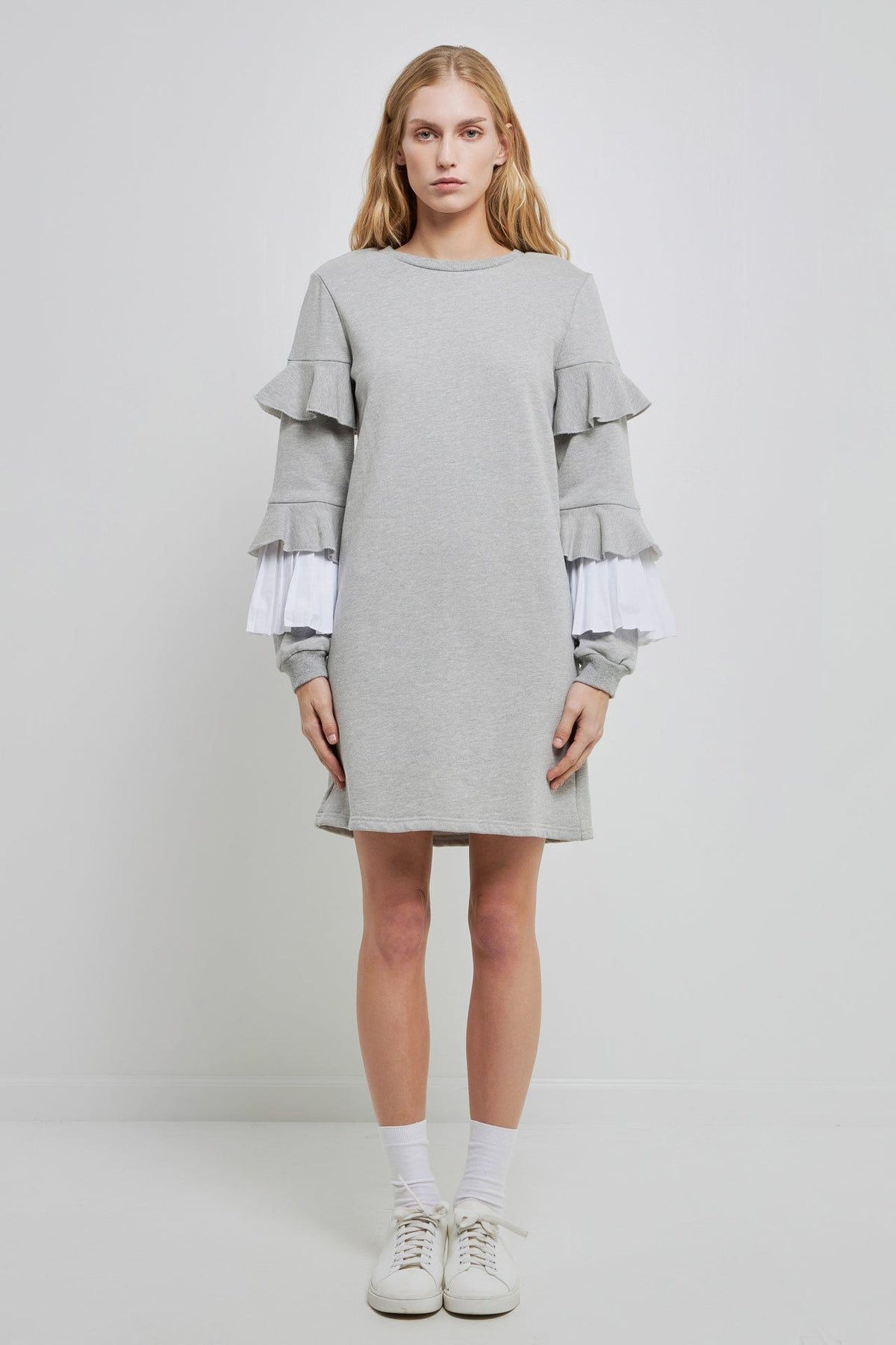 ENGLISH FACTORY - COMBO PLEAT SWEATER DRESS - DRESSES available at Objectrare