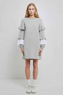 ENGLISH FACTORY - COMBO PLEAT SWEATER DRESS - DRESSES available at Objectrare