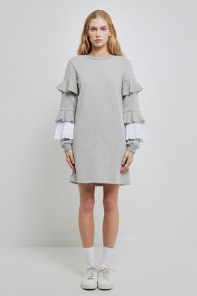ENGLISH FACTORY - COMBO PLEAT SWEATER DRESS - DRESSES available at Objectrare