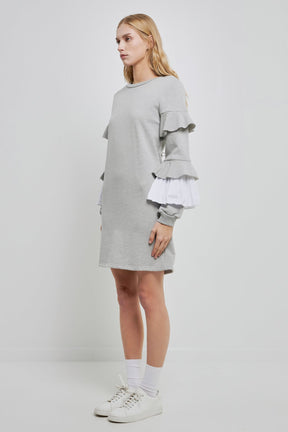 ENGLISH FACTORY - COMBO PLEAT SWEATER DRESS - DRESSES available at Objectrare