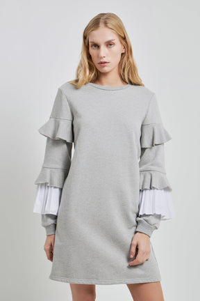 ENGLISH FACTORY - COMBO PLEAT SWEATER DRESS - DRESSES available at Objectrare