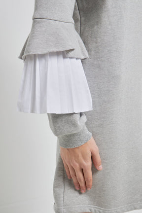 ENGLISH FACTORY - COMBO PLEAT SWEATER DRESS - DRESSES available at Objectrare