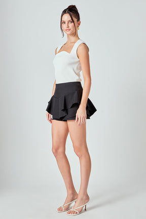 ENGLISH FACTORY - Ruffle Layered Mini Skort - SKORTS available at Objectrare