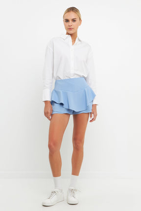 ENGLISH FACTORY - Ruffle Layered Mini Skort - SKORTS available at Objectrare