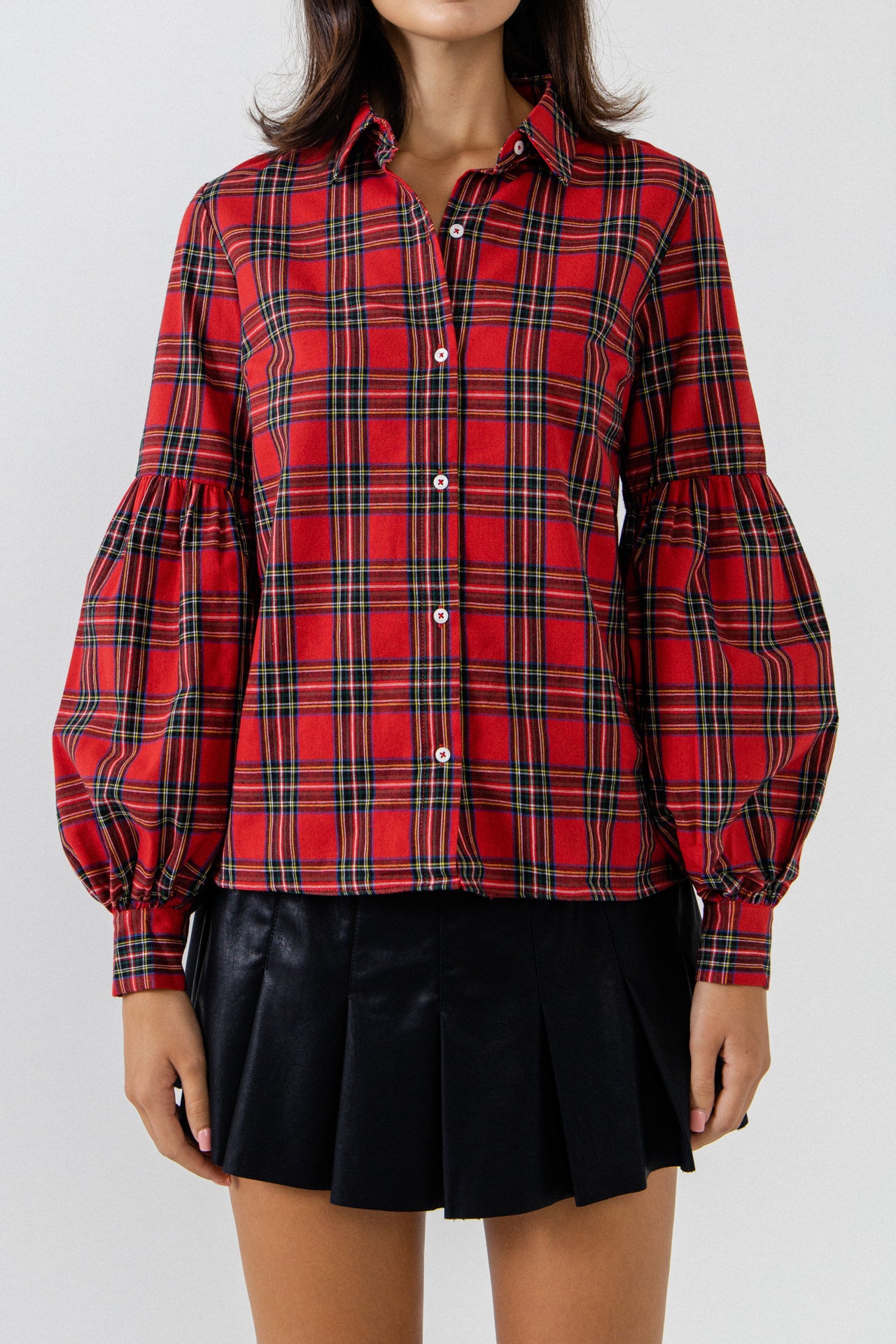 ENGLISH FACTORY - Tartan Blouse - TOPS available at Objectrare