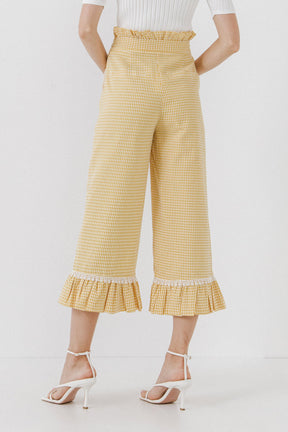 ENGLISH FACTORY - Gingham Culotte With Tie - PANTS available at Objectrare