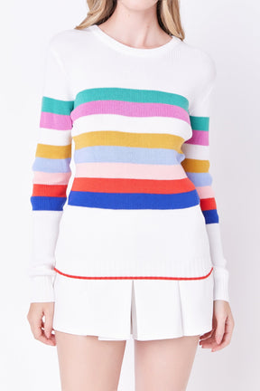 ENGLISH FACTORY - Multi Striped Sweater - SWEATERS & KNITS available at Objectrare