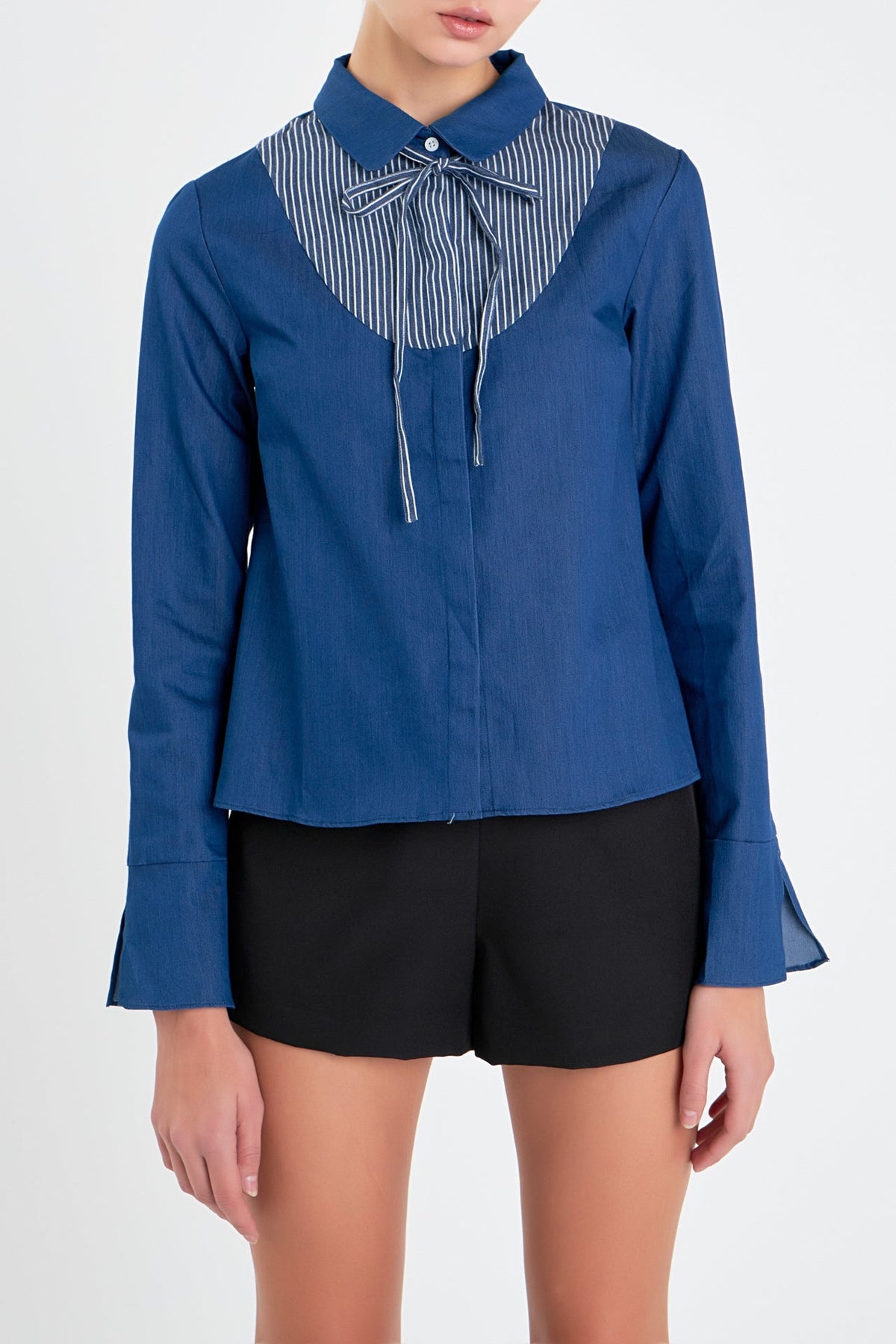 ENGLISH FACTORY - Striped Bib Shirts - BLOUSES available at Objectrare