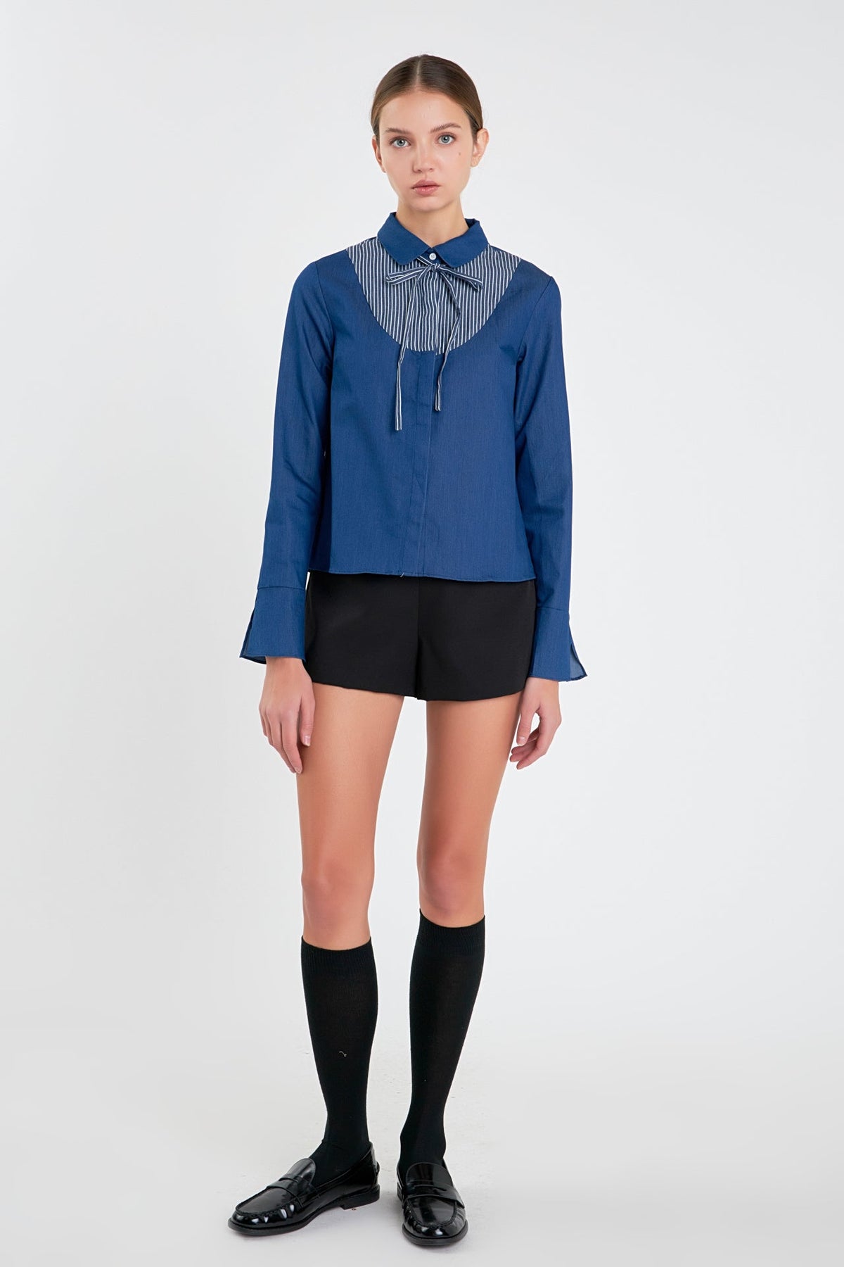 ENGLISH FACTORY - Striped Bib Shirts - BLOUSES available at Objectrare
