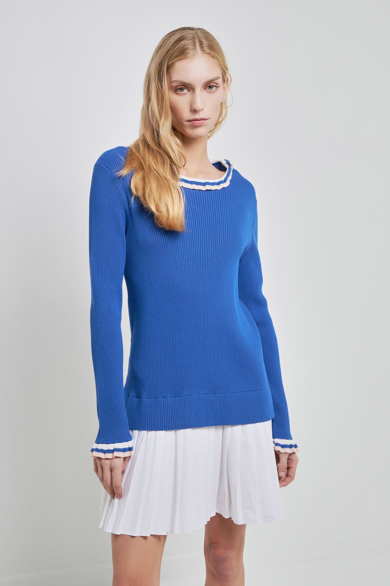 ENGLISH FACTORY - Poplin Combo Knit Dress - DRESSES available at Objectrare