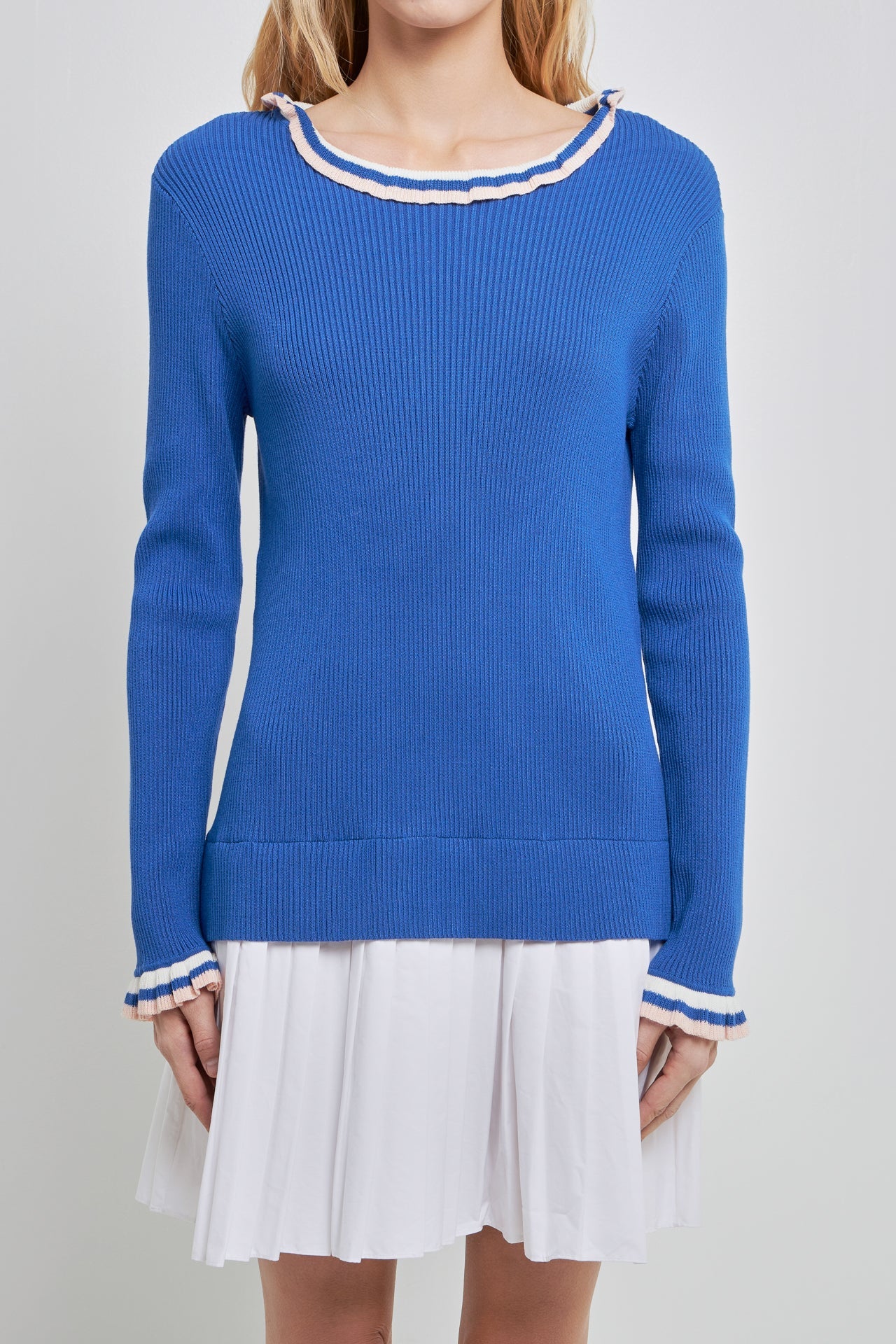 ENGLISH FACTORY - Poplin Combo Knit Dress - DRESSES available at Objectrare