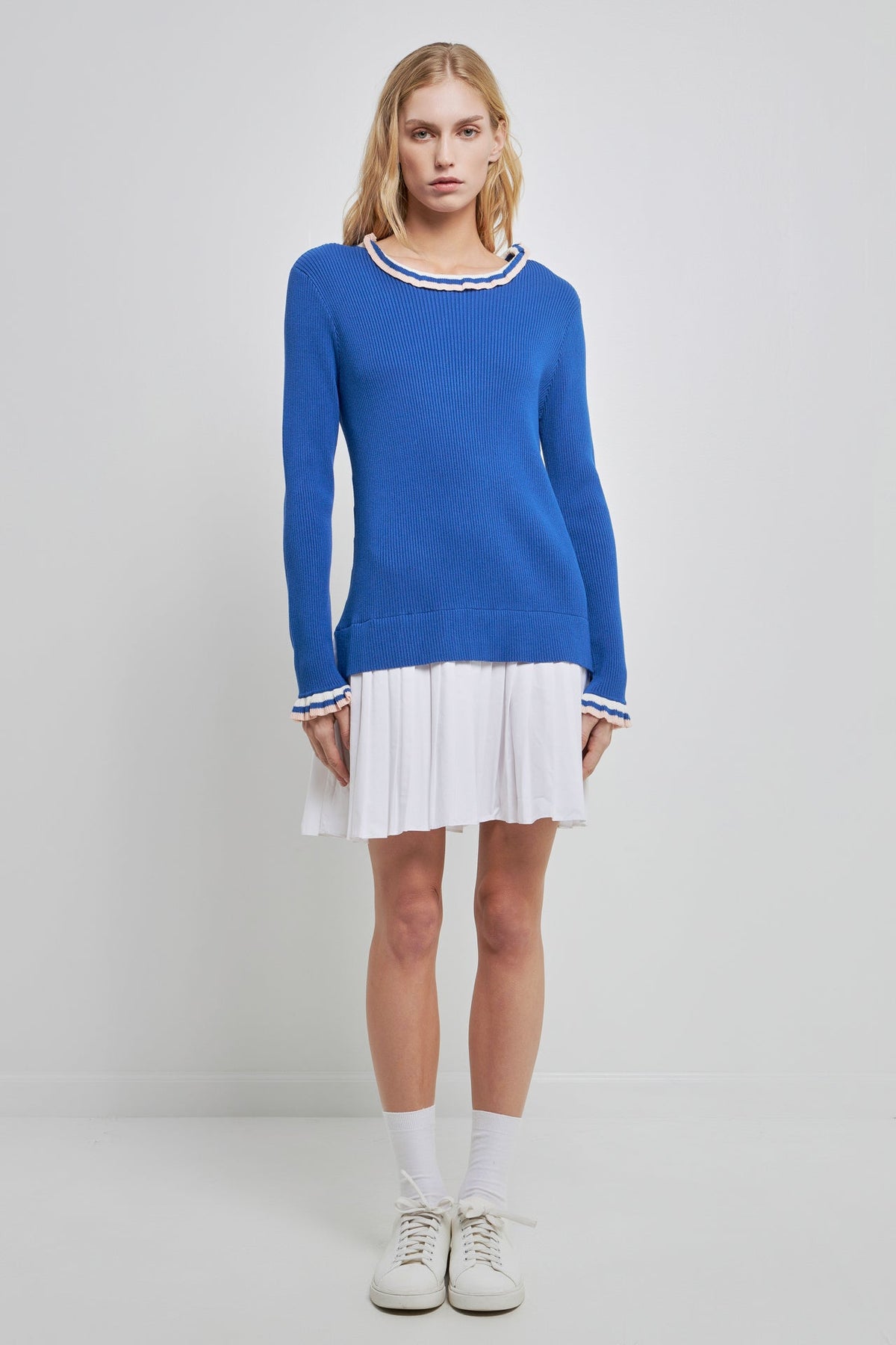 ENGLISH FACTORY - Poplin Combo Knit Dress - DRESSES available at Objectrare