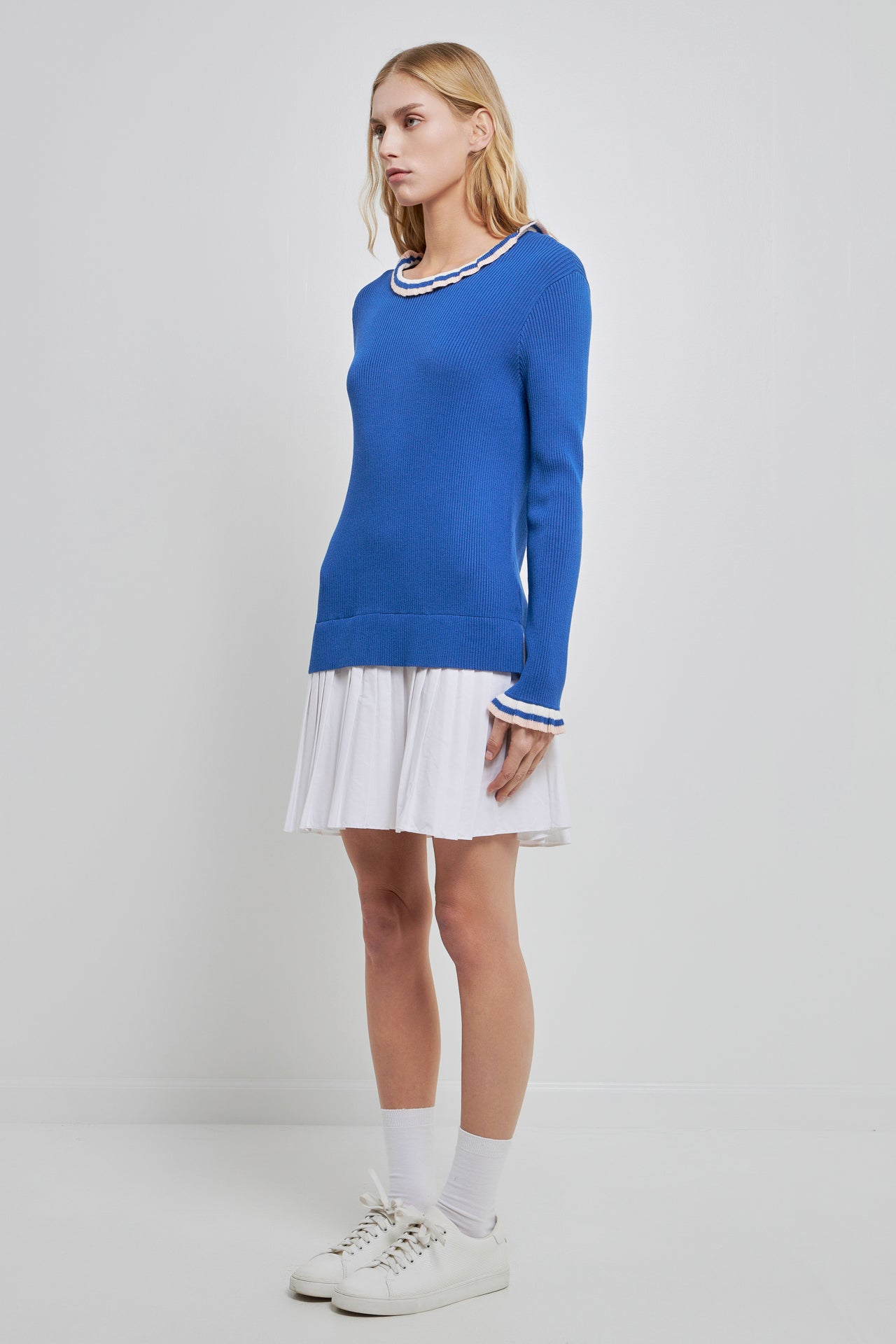 ENGLISH FACTORY - Poplin Combo Knit Dress - DRESSES available at Objectrare