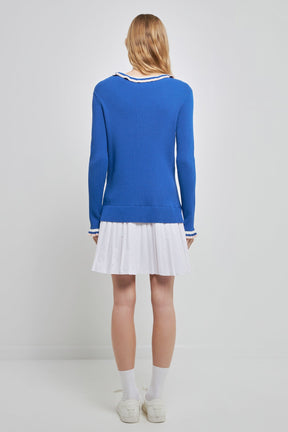 ENGLISH FACTORY - English Factory - Poplin Combo Knit Dress - DRESSES available at Objectrare