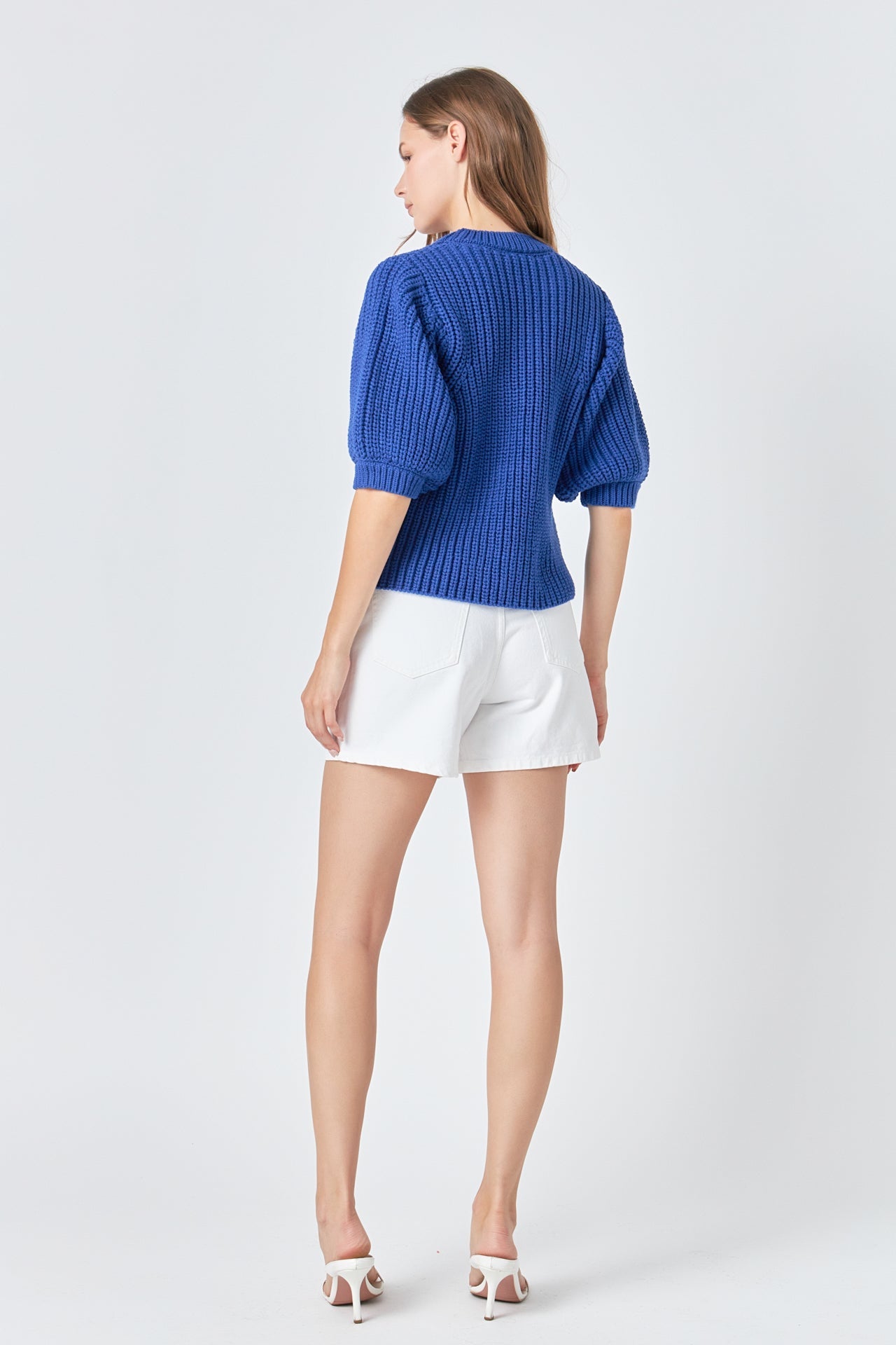 ENGLISH FACTORY - Round-neck Short Sleeve Knit Sweater - SWEATERS & KNITS available at Objectrare