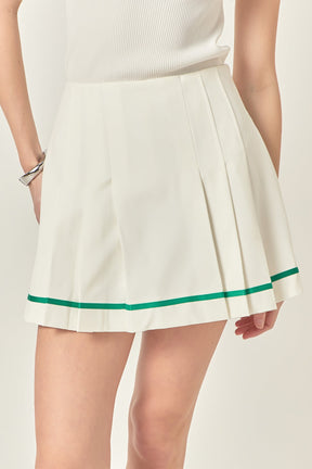 ENGLISH FACTORY - Pleated Contrast Mid Rise Skorts - SKORTS available at Objectrare