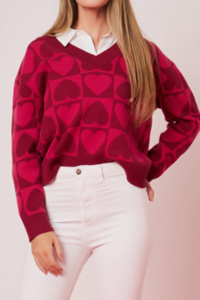 ENGLISH FACTORY - Heart Knit Sweater - SWEATERS & KNITS available at Objectrare