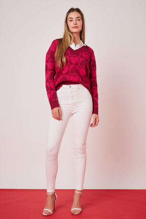 ENGLISH FACTORY - Heart Knit Sweater - SWEATERS & KNITS available at Objectrare
