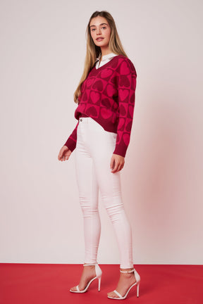 ENGLISH FACTORY - Heart Knit Sweater - SWEATERS & KNITS available at Objectrare