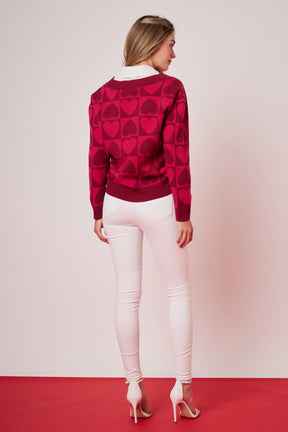 ENGLISH FACTORY - Heart Knit Sweater - SWEATERS & KNITS available at Objectrare