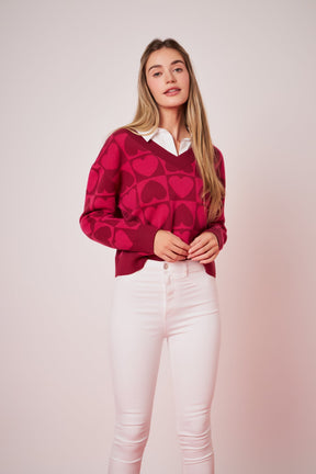 ENGLISH FACTORY - Heart Knit Sweater - SWEATERS & KNITS available at Objectrare