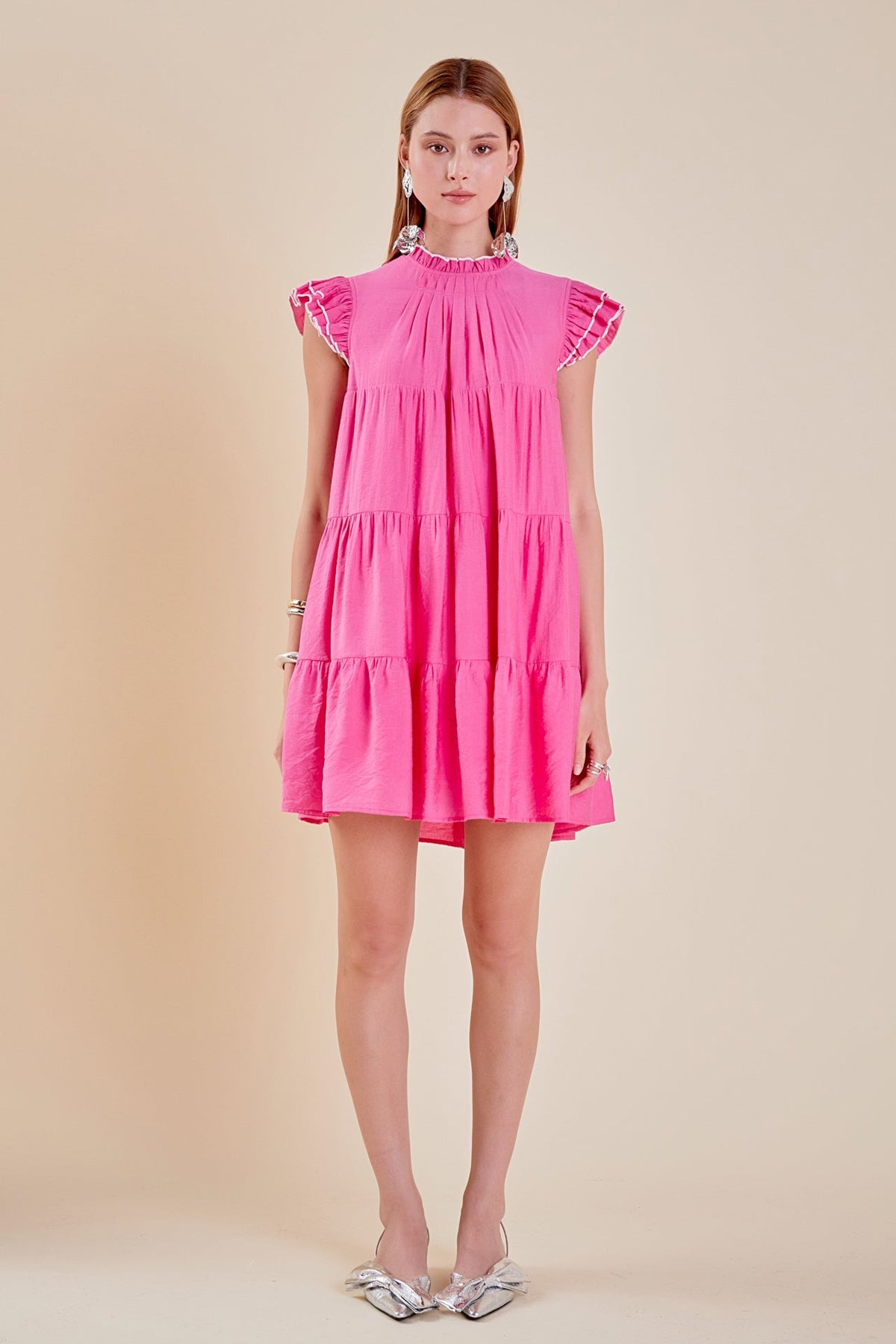 ENGLISH FACTORY - English Factory - Contrast Merrow Babydoll Dress - DRESSES available at Objectrare