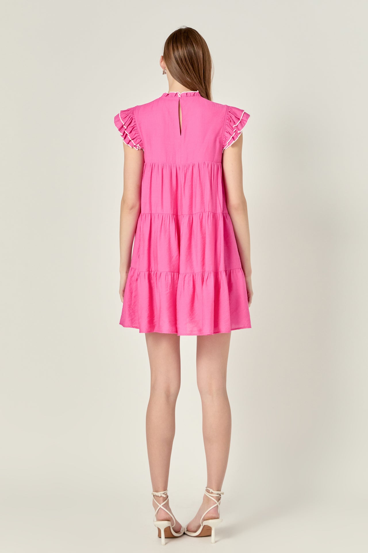 ENGLISH FACTORY - Contrast Merrow Babydoll Dress - DRESSES available at Objectrare