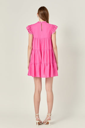 ENGLISH FACTORY - Contrast Merrow Babydoll Dress - DRESSES available at Objectrare