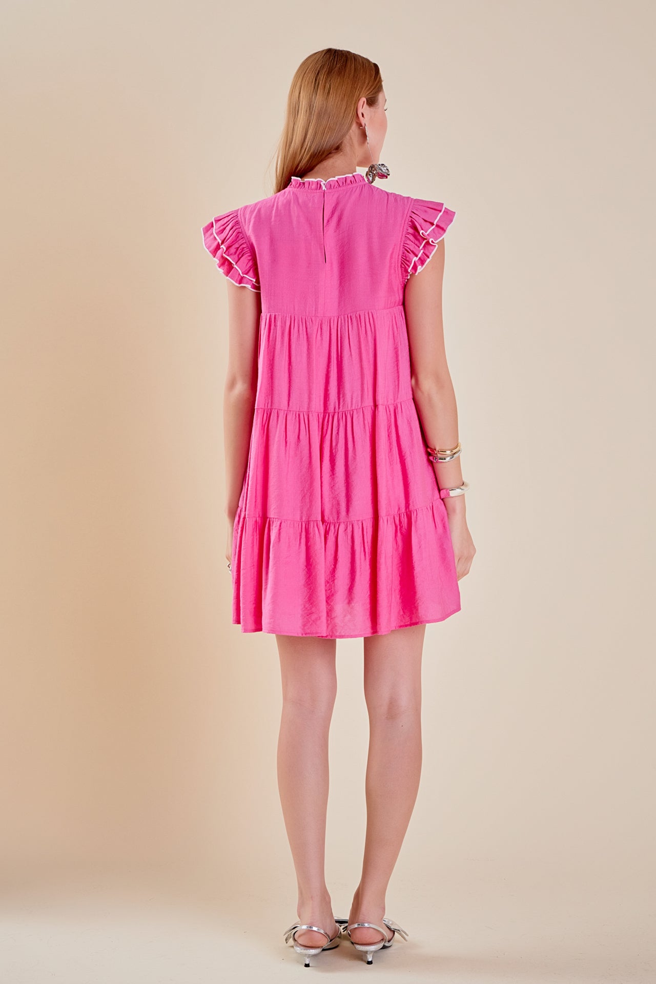 ENGLISH FACTORY - Contrast Merrow Babydoll Dress - DRESSES available at Objectrare