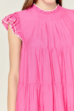 ENGLISH FACTORY - Contrast Merrow Babydoll Dress - DRESSES available at Objectrare
