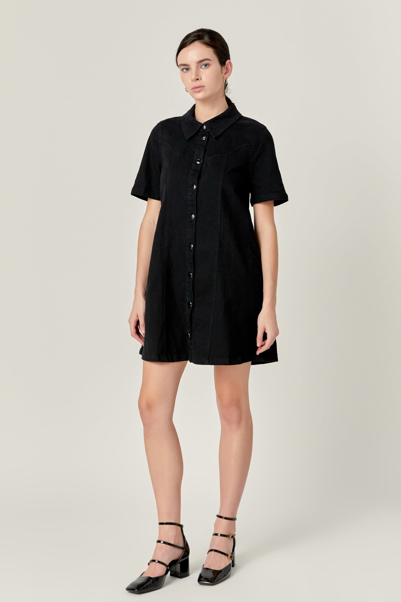 ENGLISH FACTORY - Washed Denim Mini Dress - DRESSES available at Objectrare