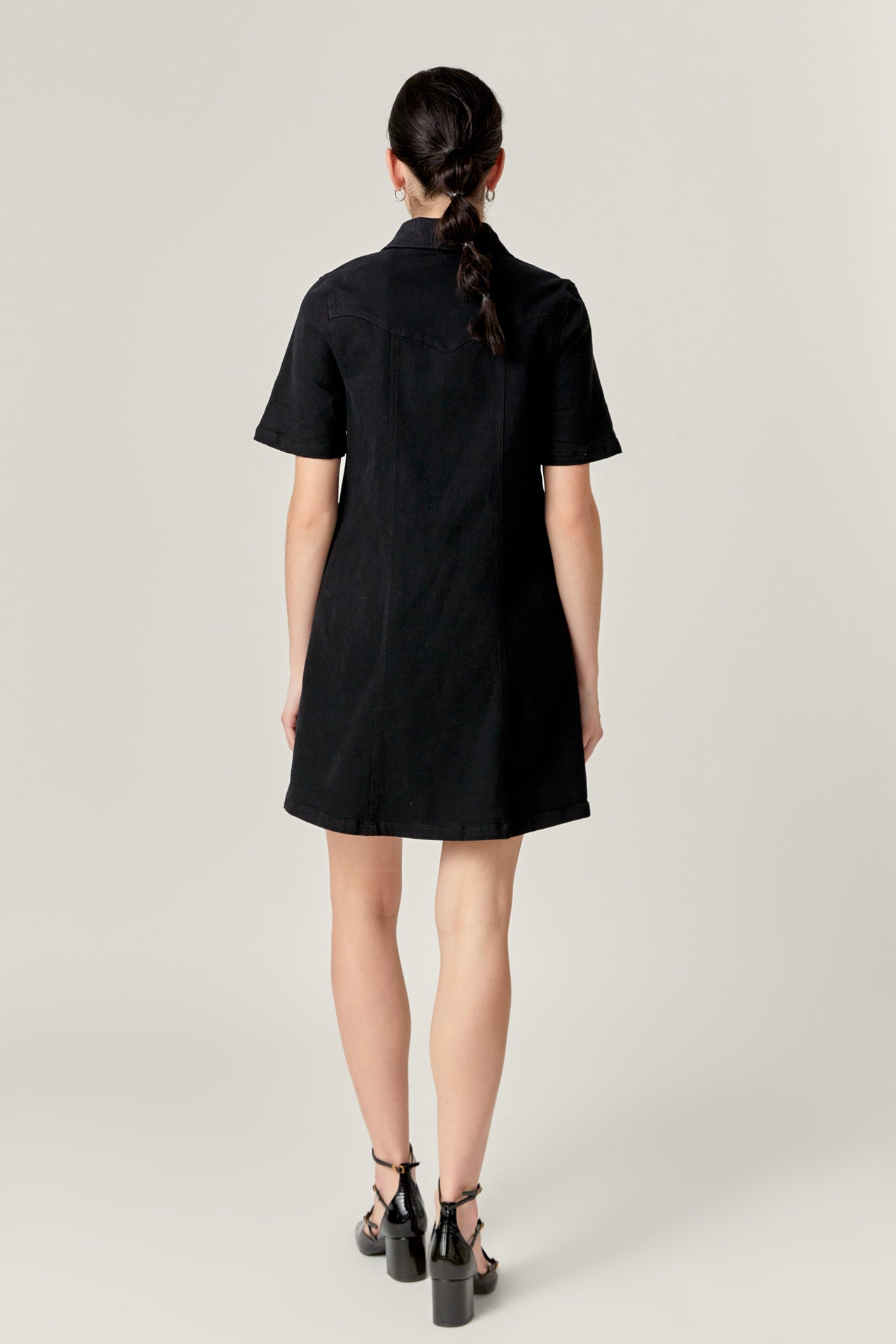 ENGLISH FACTORY - Washed Denim Mini Dress - DRESSES available at Objectrare