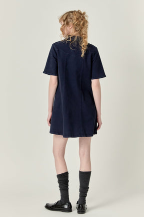 ENGLISH FACTORY - English Factory - Washed Denim Mini Dress - DRESSES available at Objectrare