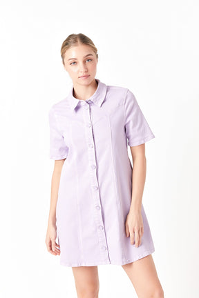 ENGLISH FACTORY - Washed Denim Mini Dress - DRESSES available at Objectrare
