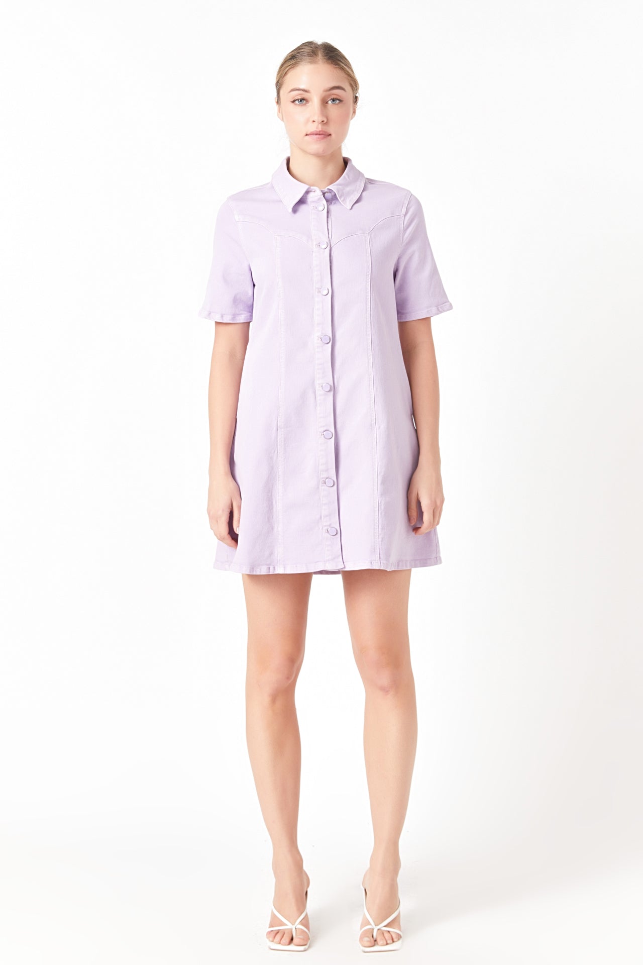 ENGLISH FACTORY - Washed Denim Mini Dress - DRESSES available at Objectrare