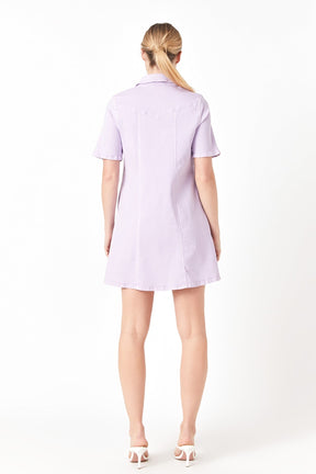 ENGLISH FACTORY - Washed Denim Mini Dress - DRESSES available at Objectrare