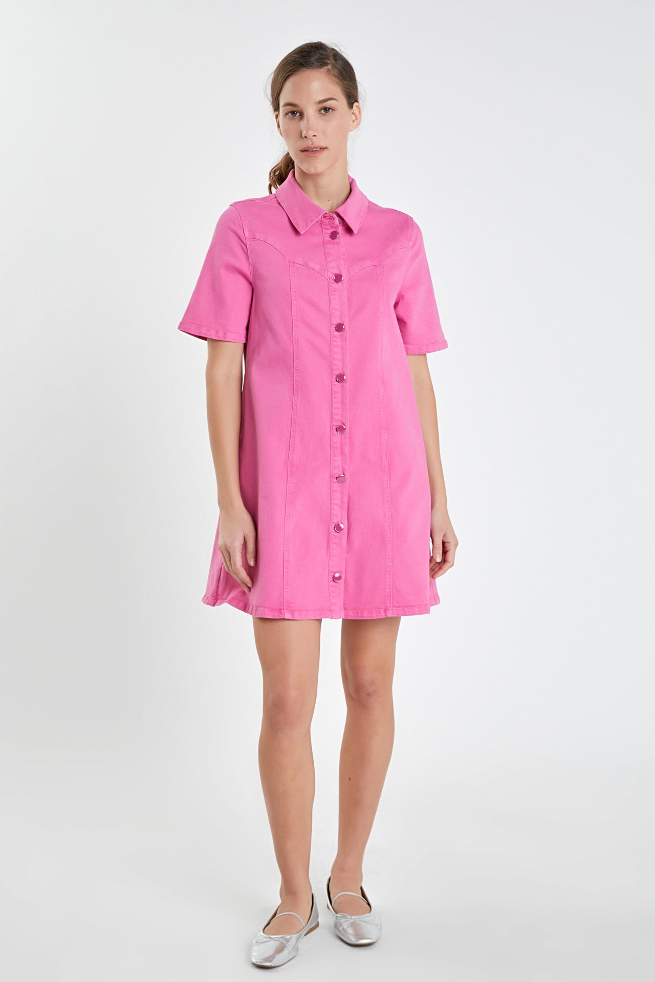 ENGLISH FACTORY - Washed Denim Mini Dress - DRESSES available at Objectrare