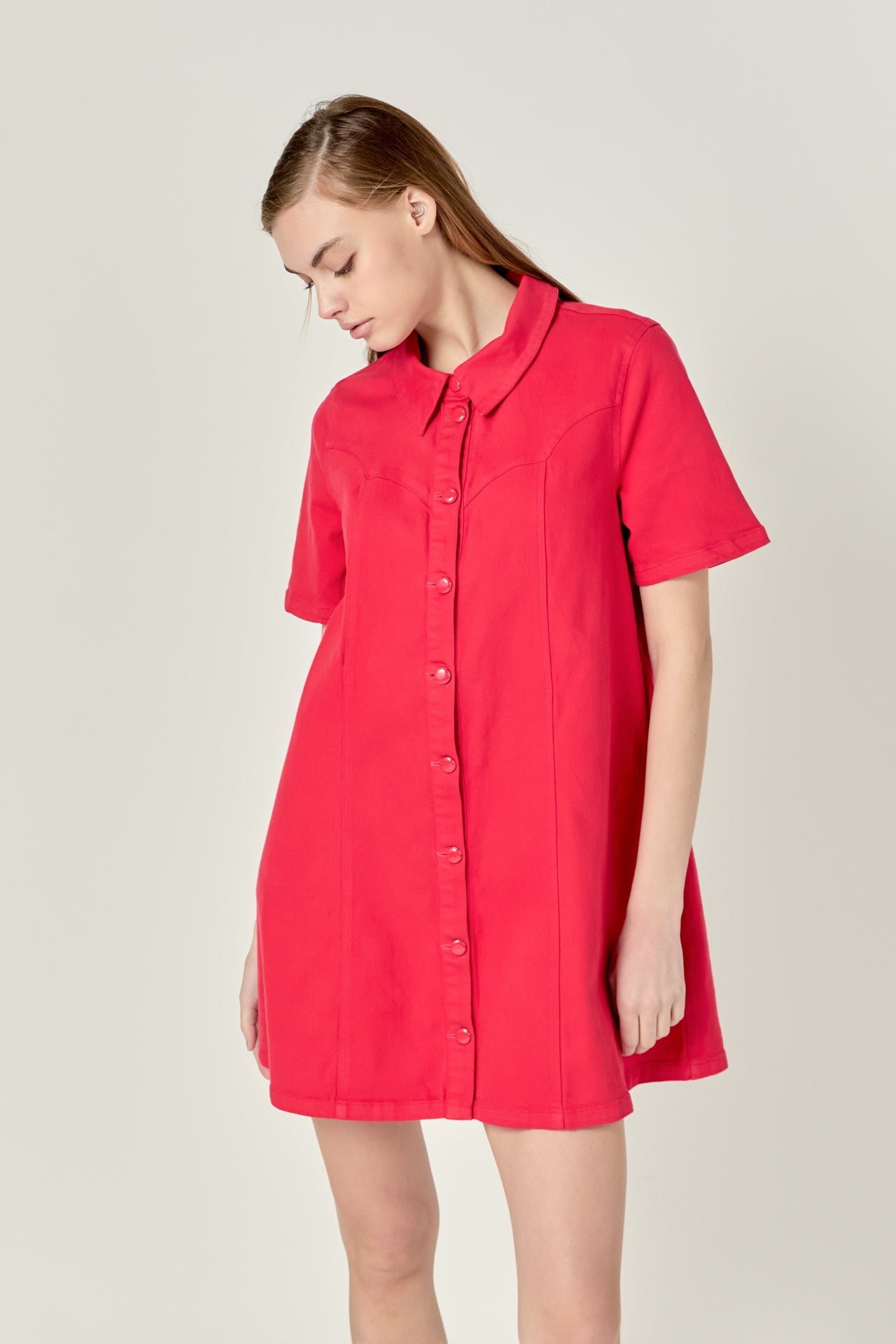 ENGLISH FACTORY - Washed Denim Mini Dress - DRESSES available at Objectrare