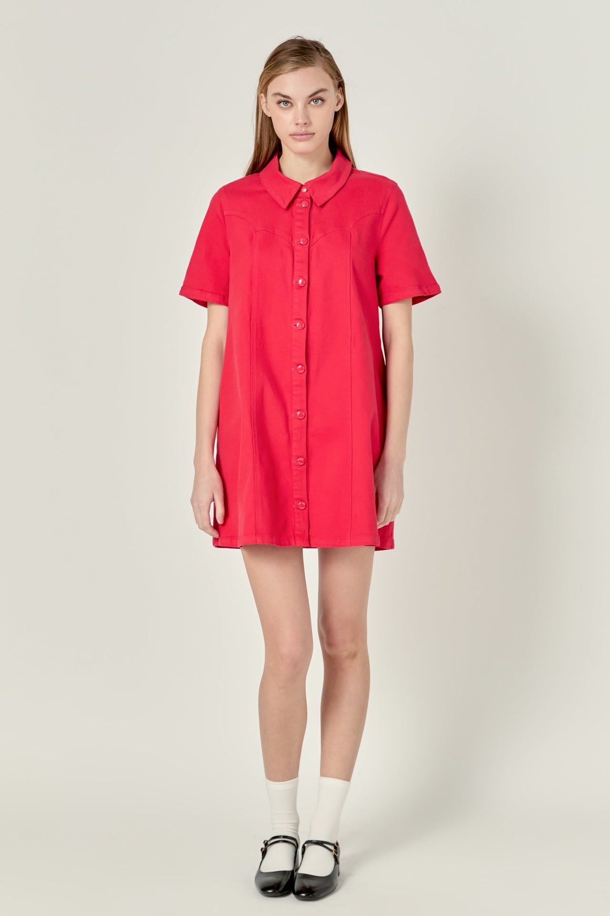 ENGLISH FACTORY - Washed Denim Mini Dress - DRESSES available at Objectrare