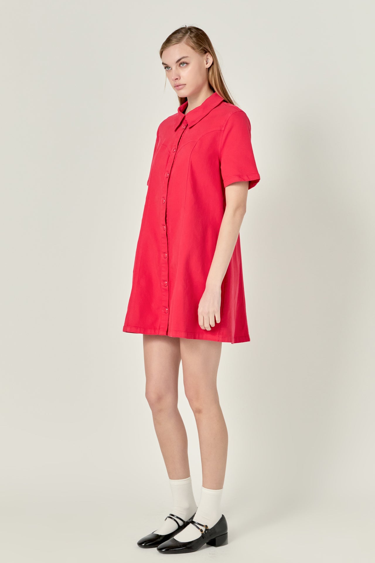 ENGLISH FACTORY - Washed Denim Mini Dress - DRESSES available at Objectrare