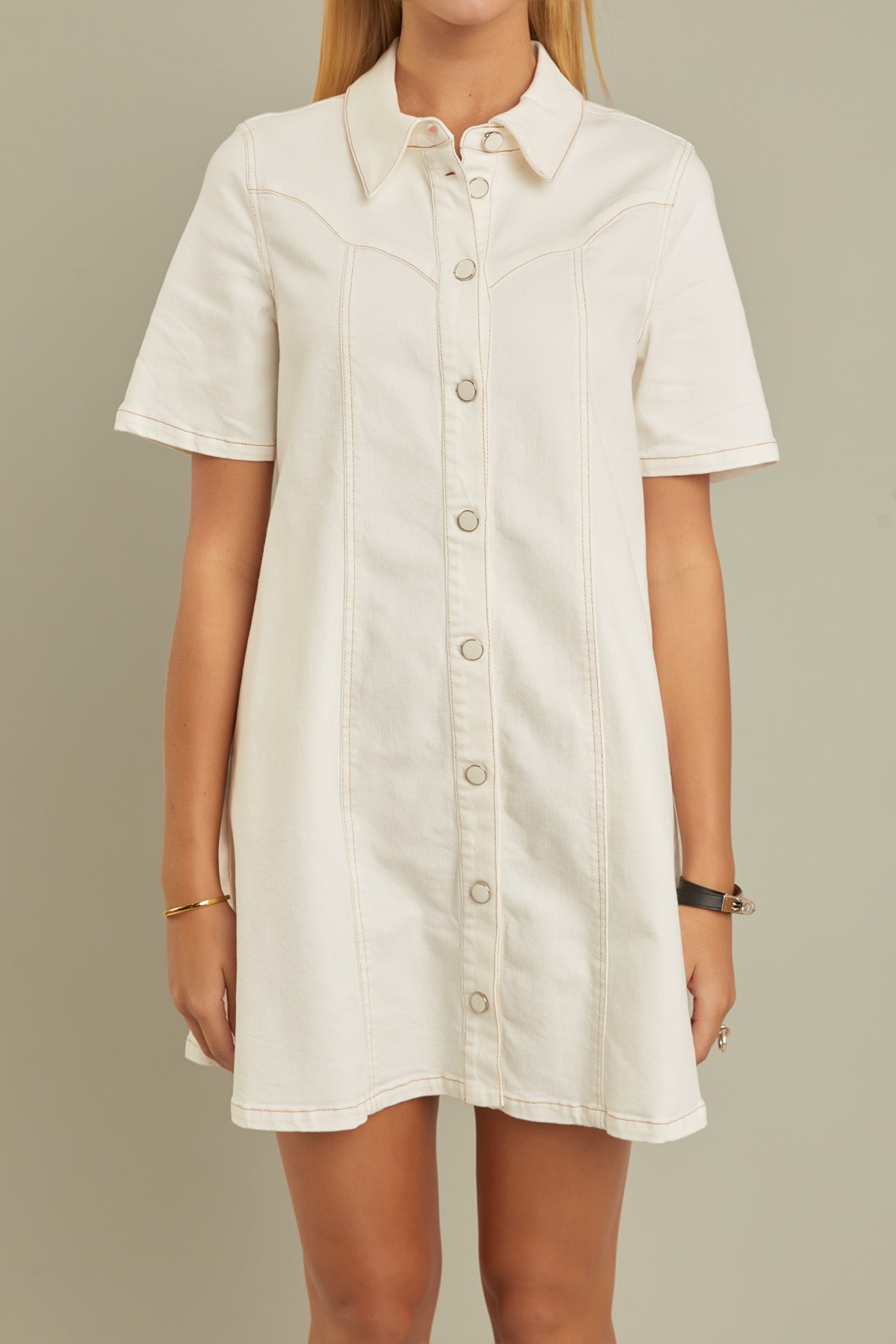 ENGLISH FACTORY - Washed Denim Mini Dress - DRESSES available at Objectrare