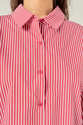 ENGLISH FACTORY - Striped Balloon Sleeve Shirt - BLOUSES available at Objectrare
