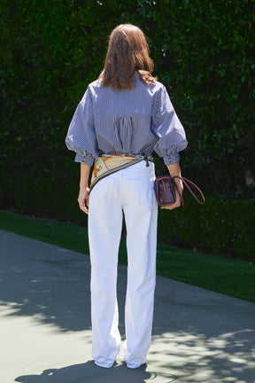 ENGLISH FACTORY - Striped Balloon Sleeve Shirt - BLOUSES available at Objectrare