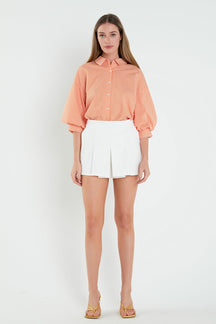 Striped Balloon Sleeve Shirt