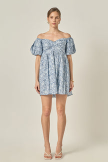 ENGLISH FACTORY - Floral Off the Shoulder Mini Dress - DRESSES available at Objectrare