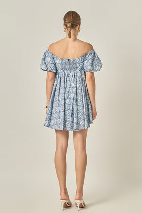 ENGLISH FACTORY - Floral Off the Shoulder Mini Dress - DRESSES available at Objectrare