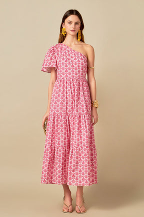 Floral One Shoulder Maxi Dress