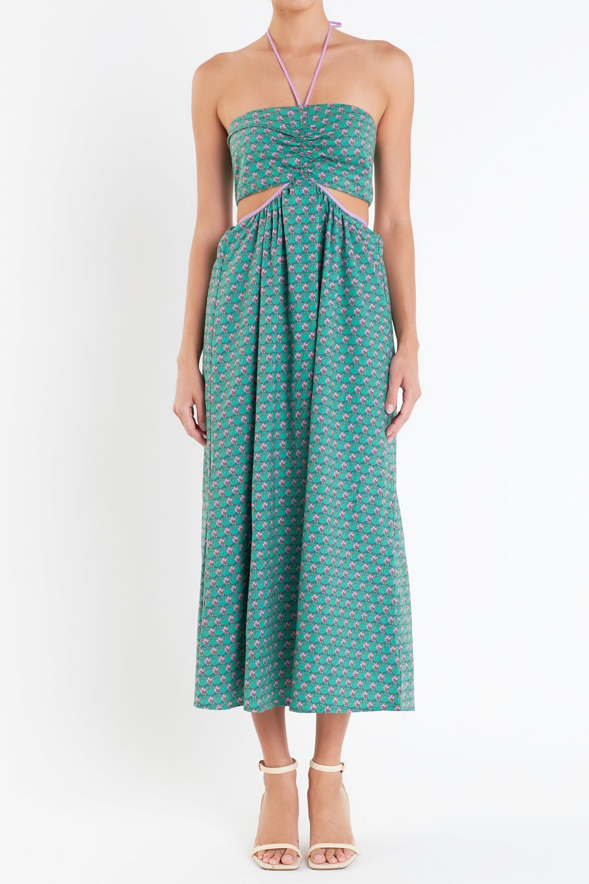 ENGLISH FACTORY - Contrast Straps Floral Cut Out Maxi Dress - DRESSES available at Objectrare