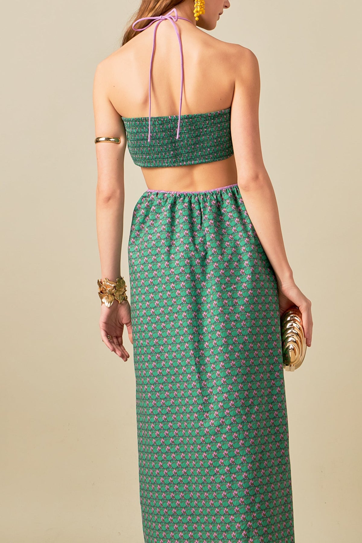 ENGLISH FACTORY - Contrast Straps Floral Cut Out Maxi Dress - DRESSES available at Objectrare