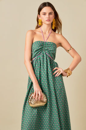 ENGLISH FACTORY - Contrast Straps Floral Cut Out Maxi Dress - DRESSES available at Objectrare